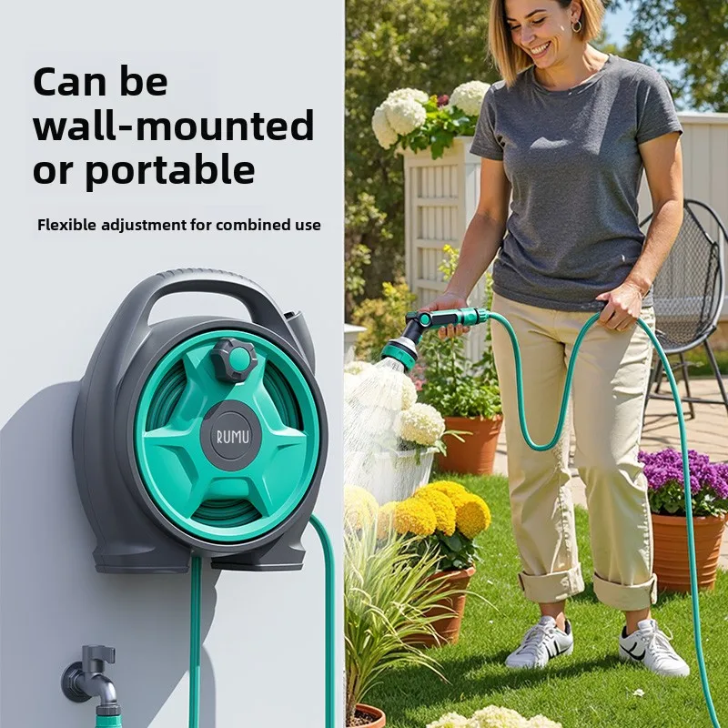 

Garden Hose Sprayer Watering Gun with Adjustable Nozzle Expandable Water Pipe Storage Rack Yard Watering Sprinkler for Plants