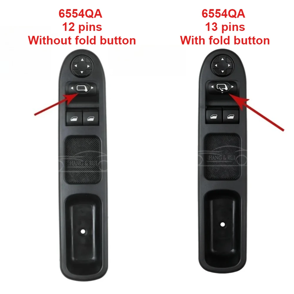 6554.QA 6554QA For Peugeot 207SW 207CC 207 Citroen C3 Picasso 2009-2014 Power Window Switch Button Lift Glass + Retro Foldable
