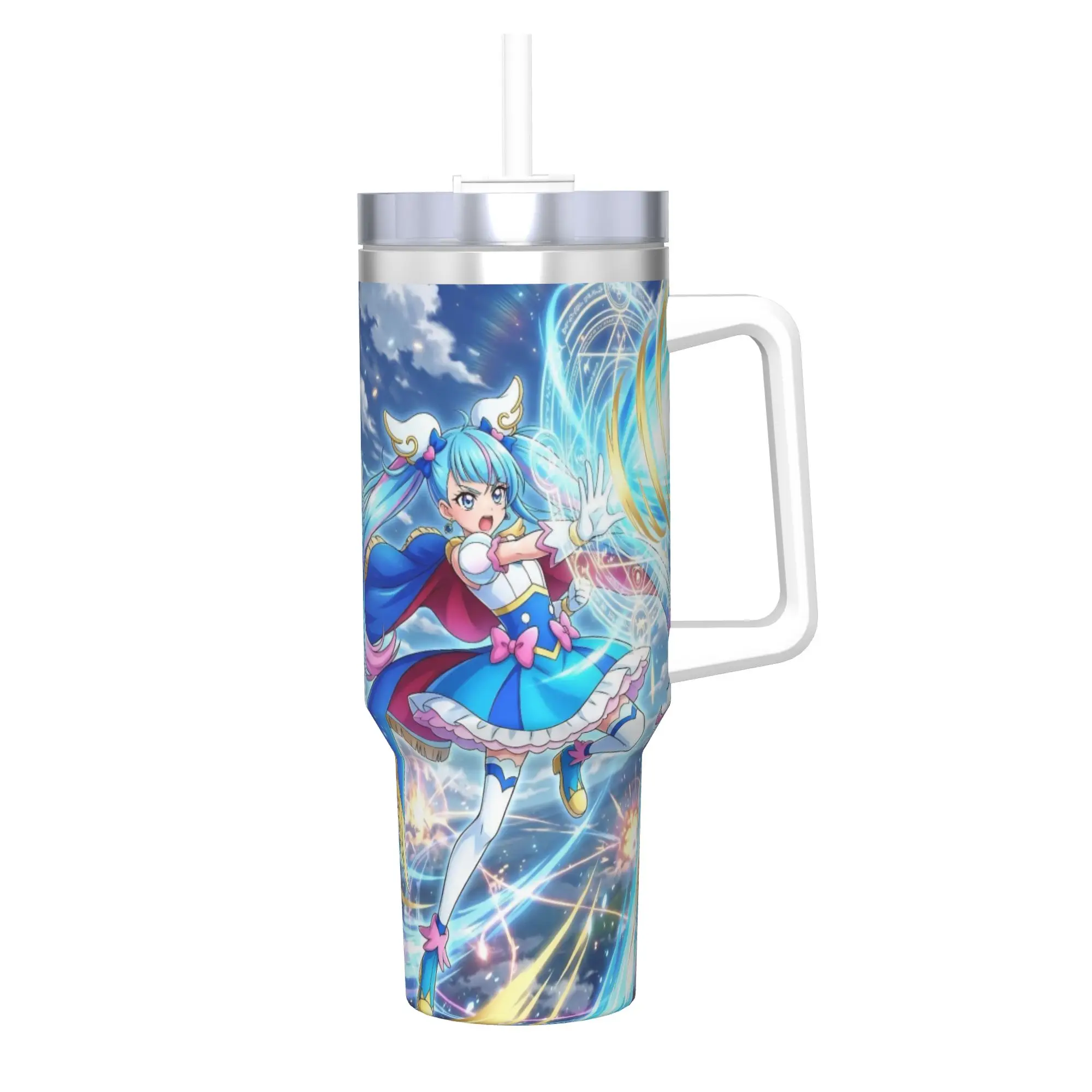 Soaring Sky Pretty Cure 40oz Tumbler Stainless Steel Double Wall Vacuum Insulated  Mug With Straw
