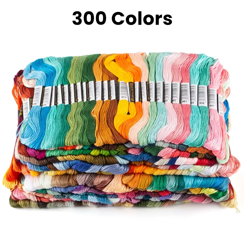 XUQIAN 300pcs Rainbow Color Embroidery Floss Friendship Bracelets Floss Cross Stitch Threads Crafts Floss Multiple Colors Set