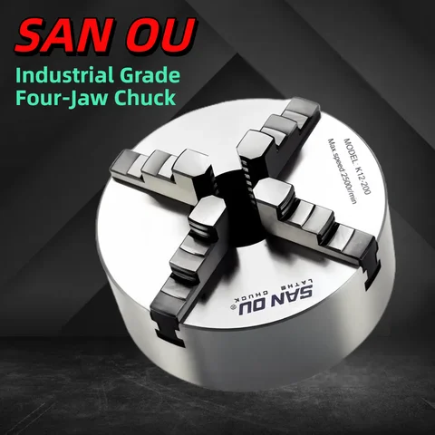 80/100/125mm Precision 4-Jaw Self-Centering Lathe Chuck - Iron & Steel Wide Clamping Range Automatic Centering for Machine Tools