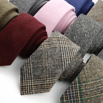 الرجال أنيقة التعادل اليدوية الصوف مخطط ربطة العنق الكاكي الملونة القطن طوق العلاقات حفل زفاف الأعمال دعوى قميص هدية الإكسسوار
