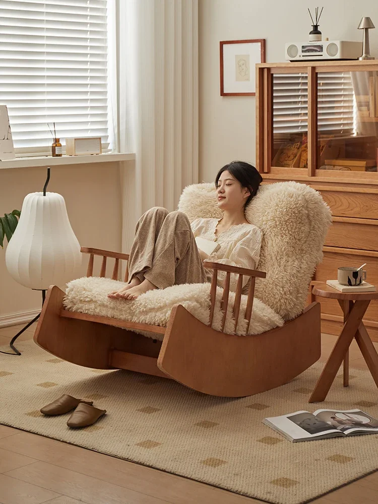 Single rocking chair Living room Home balcony Creative leisure sofa chair Lazy recliner