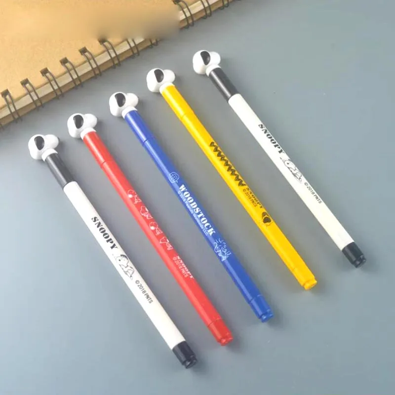 Imagem -03 - Lot Creative Snoopy Gel Pen Cute 0.35 mm Black Ink Signature Pens Promotional Gift Office School Supplies 40 Pcs