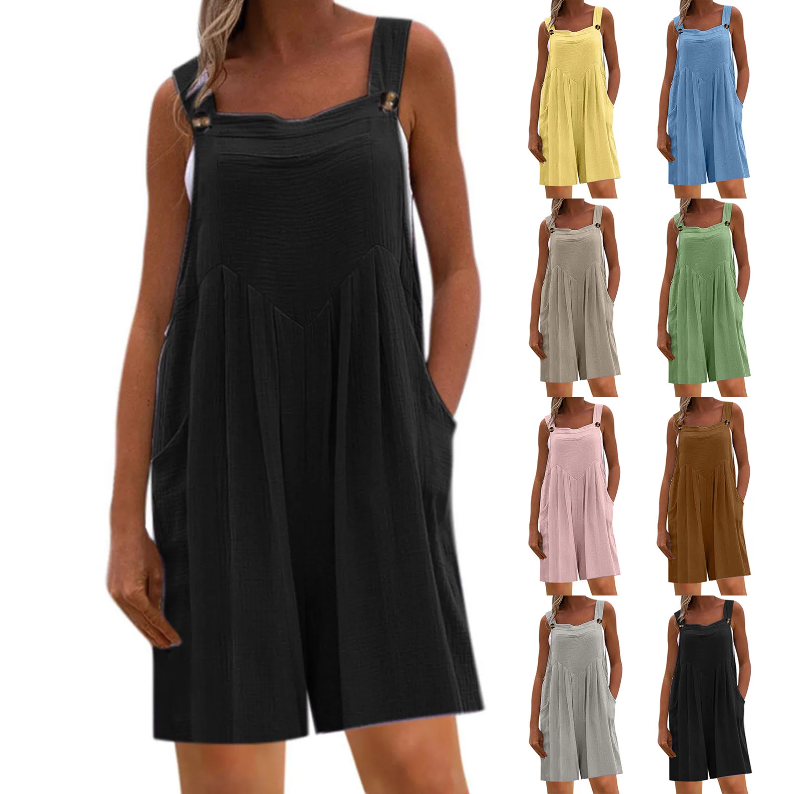 

Women's Solid Short Dress Tank Sleeveless Bikini Beachwear Coverups Loose Sundress Casual Vacation 2023 Summer Beach Dresses