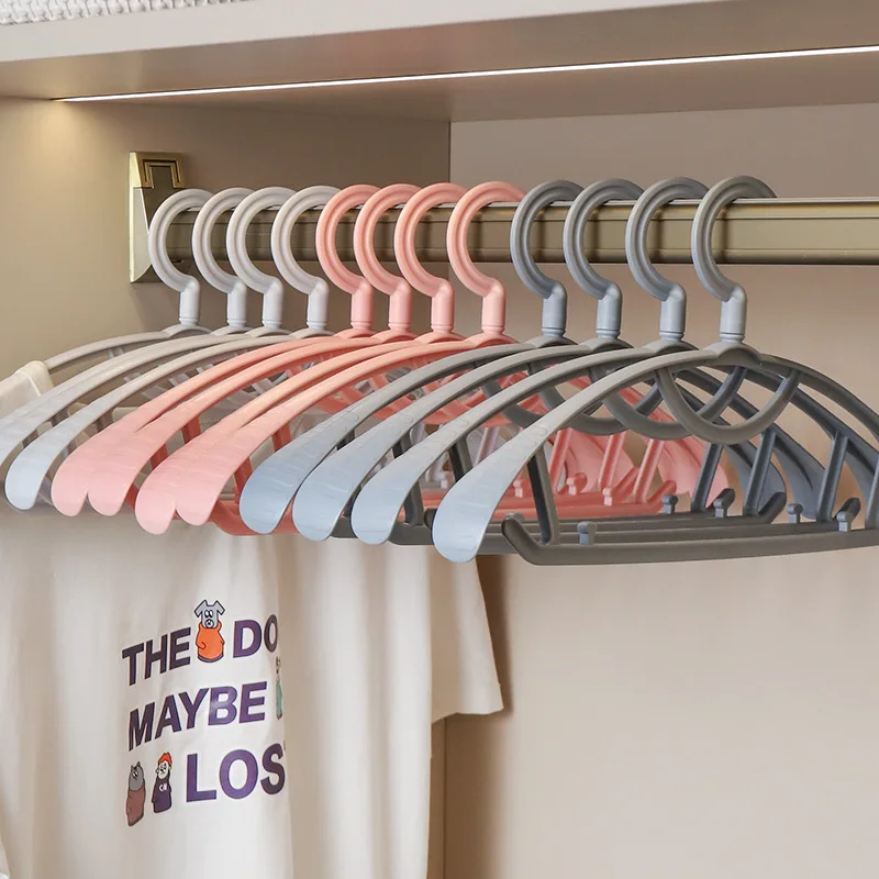 

10pcs/Set Non-slip Clothes Rack Hang Clothes Wardrobe Organizer Coat Hanger Wall 360° Rotatable Suit Shirt Drying Racks