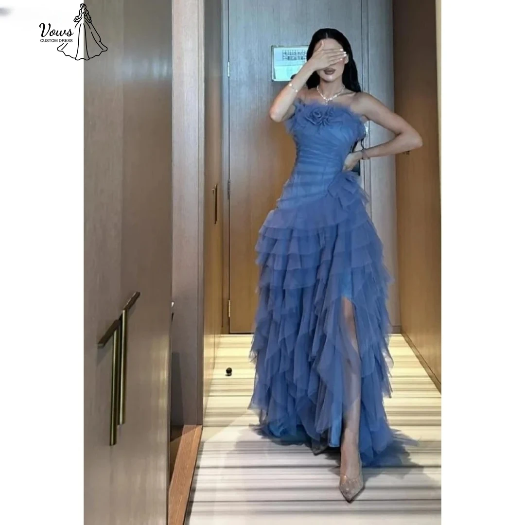 

Vows Line A Wedding Guest Dress Custom Made Prom Luxury Dress Tulle Black Dresses Woman Elegant Evening Party Dresses 2025 Woman