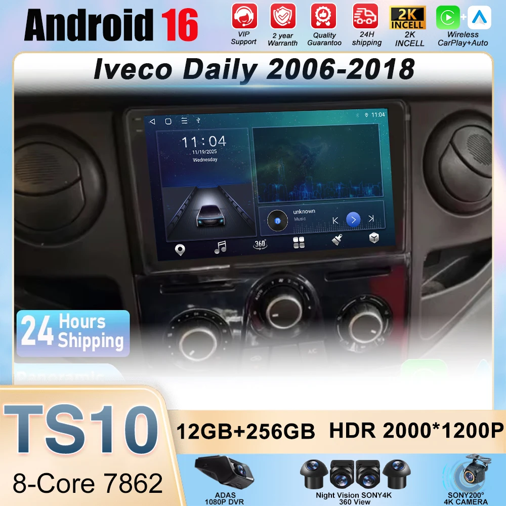 

For Iveco Daily 2006-2018 Android 15 Carplay GPS Navigation No 2din Car Radio Video GPS Car Monitor Car Intelligent Systems DVD