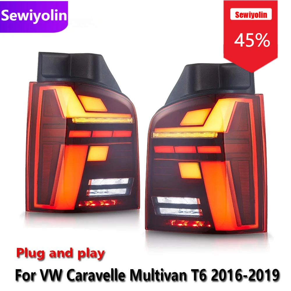 

Автомобильные светодиодные задние фонари DRL в сборе для VW Car DRLavelle Multivan T6 2016-2019 Авто противотуманные DRL тормозные указатели поворота Plug And Play