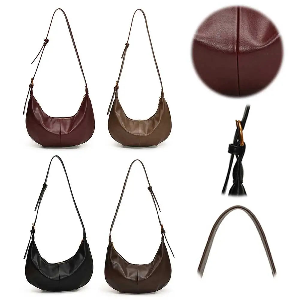 

Retro Hobo Bag PU Leather Crossbody Bag with Adjustable Strap Crescent Bag Large Tote Bag for Women Work Shopping Travel