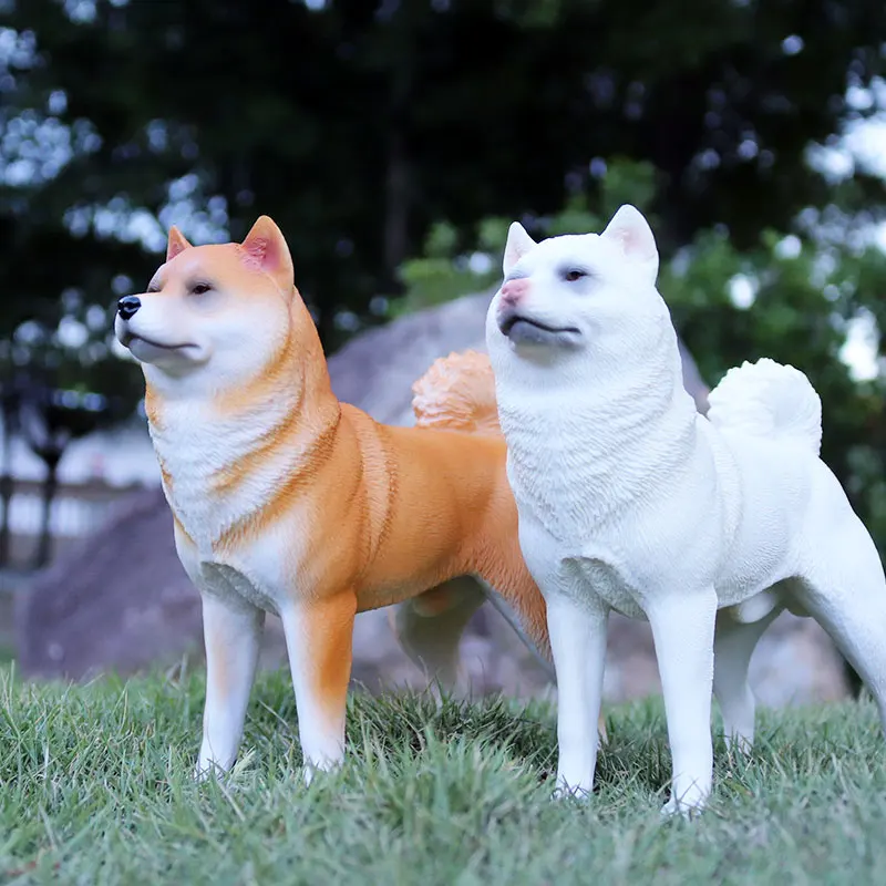 Oenux Lifelike Japanese Shiba Inu Simulation Pet Animal Model Big Dog Action Figures High Quality Collection Toys For Kids Gift