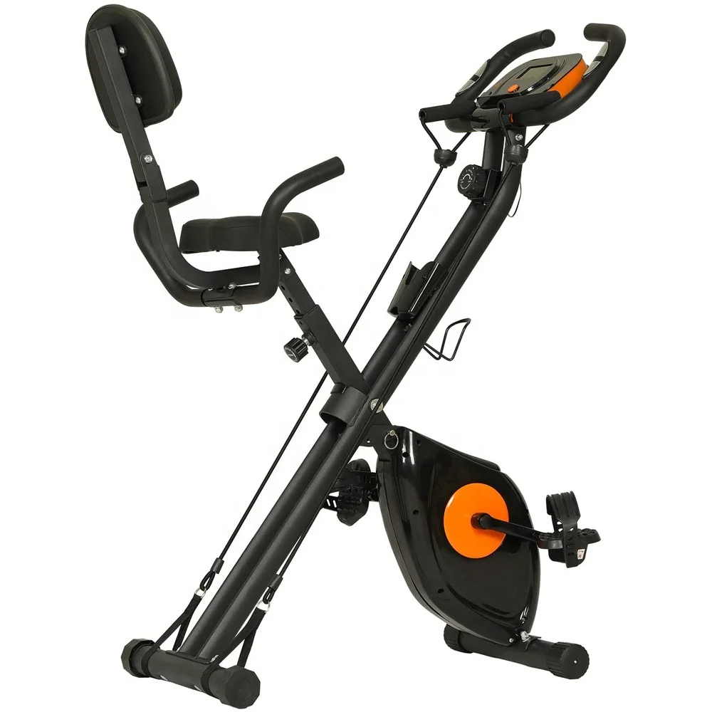 

Outdoor Folding X-Bike Adjustable Stationary Bicycle Indoor Gym X Type Magnetic Control Exercise Bike