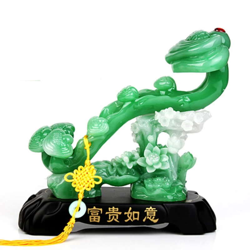 1pc Resin Imitation Jade and Stone Ruyi Ornaments Resin Craft Decoration Shop Front Desk Decoration Craft Sculpture Feng Shui