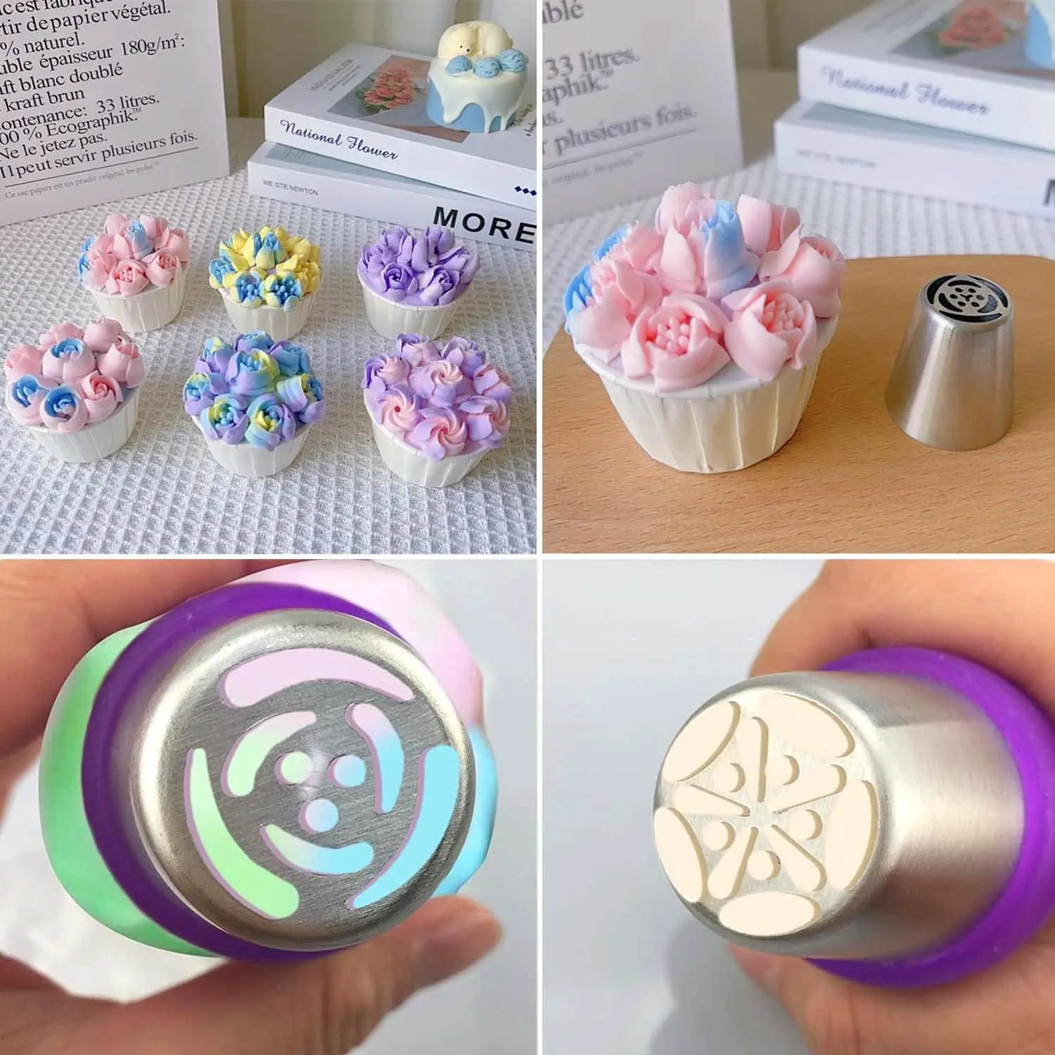 27Pcs Russian Tulip Piping Nozzles Set Food Grade Stainless Steel Icing Tips for Cake Cupcake Candy Decorating Home Baking - view 3