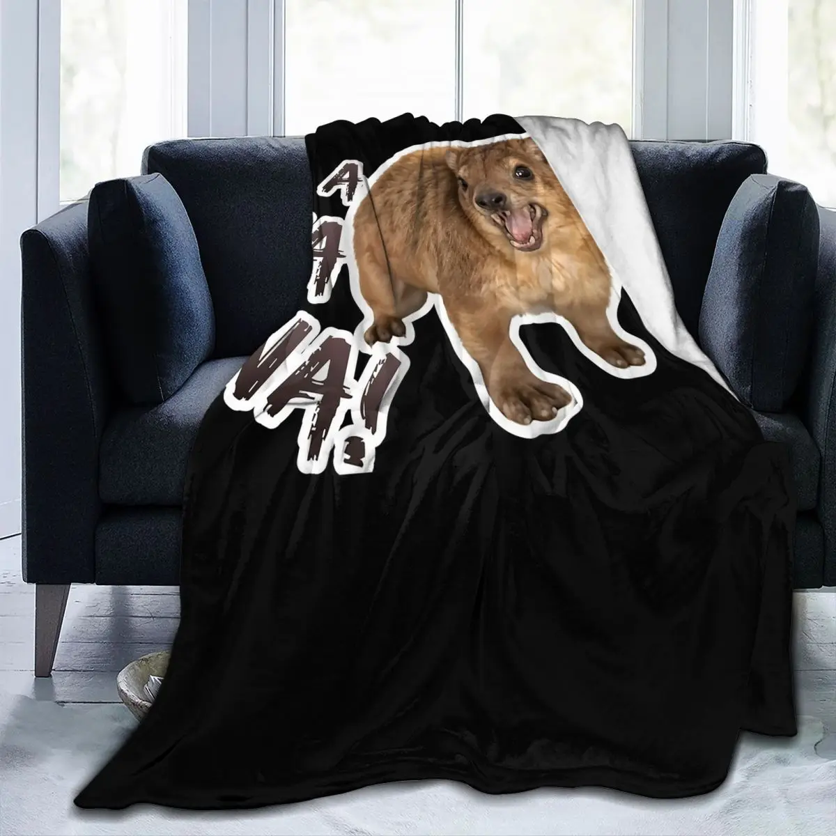 

Awawa Angry Screaming Rock Hyrax Blanket Fleece Sofa Throw Blanket Super Soft for Couch Bedding Office Throws Bedspread Quilt