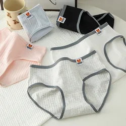 M-XL-ropa interior de algodón para mujer, bragas sexys de encaje, cómodas, de cintura media, sin costuras, de Color sólido
