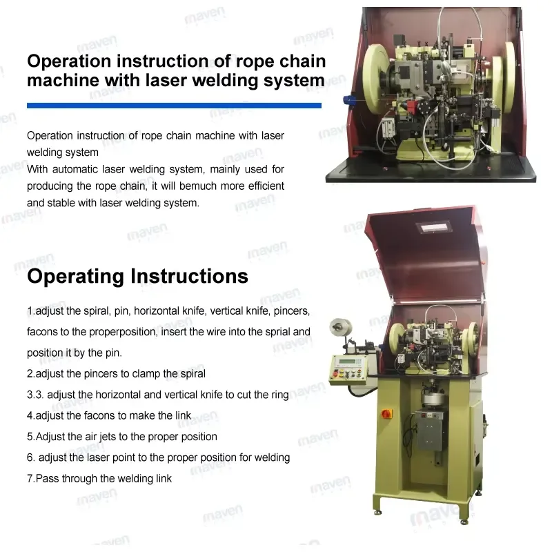 Spiga Chain Machine with Fiber Welding System QCW Chain Welder with air Cooling for Rope Chain Machine