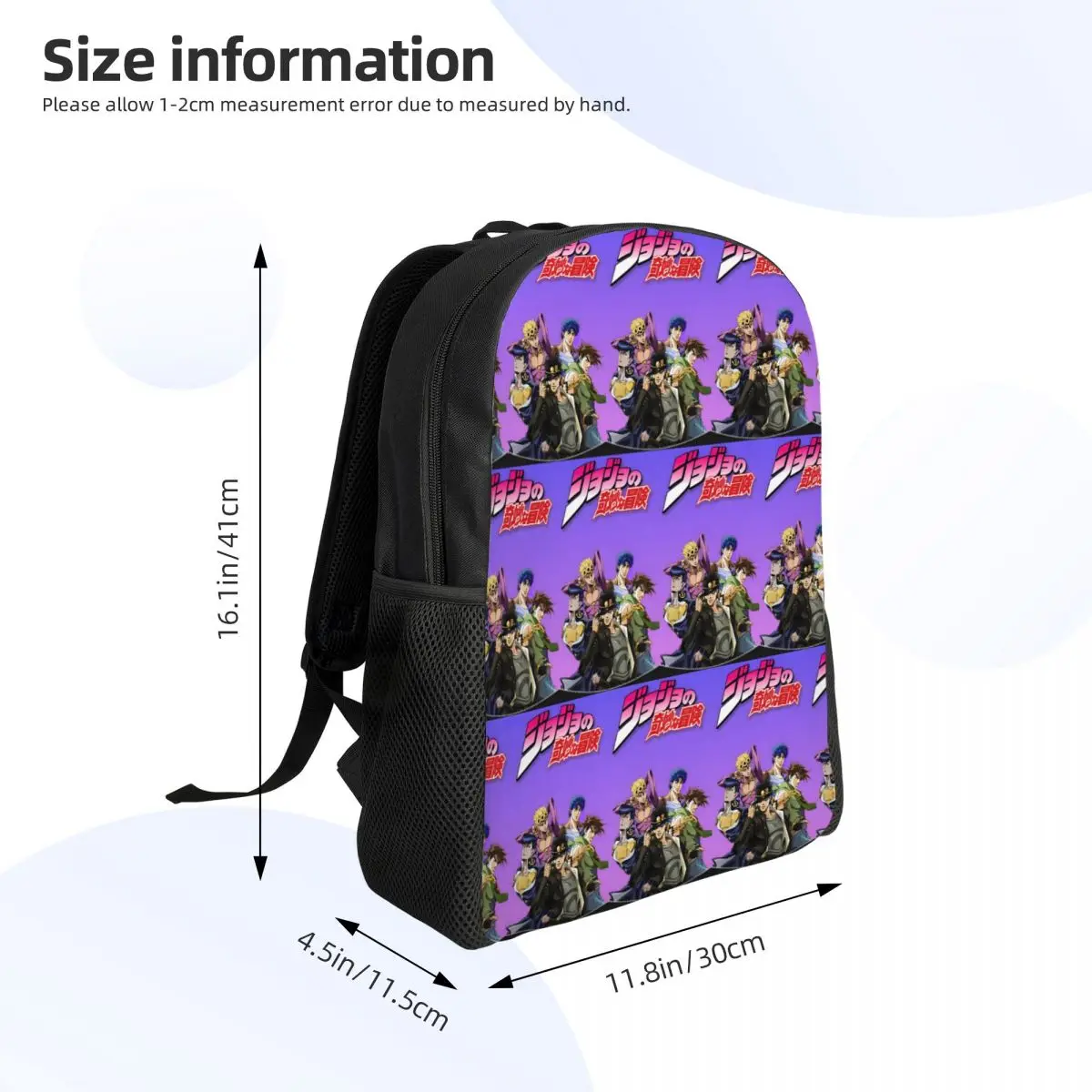 Jojo Bizarre Adventure Anime Cartoon Student Backpack School Bag Hiking Travel Daypack Boys Girls Fashion Bookbag Shoulder Bags