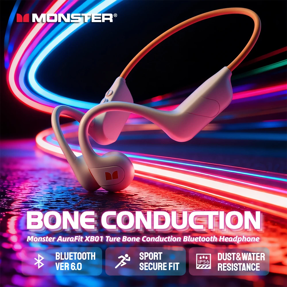 Monster AuraFit XB01 سماعة أذن تلتف حول الرأس مفتوحة الأذن بلوتوث 6.0 سماعة رياضية IP56 مقاوم للماء سماعات الأذن اللاسلكية #1