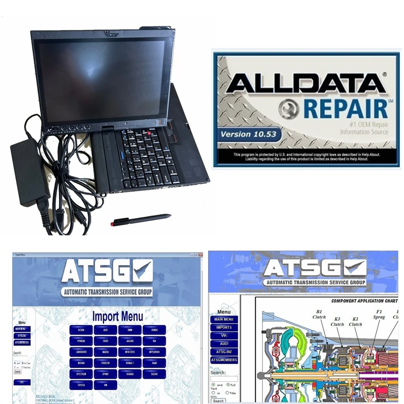 Alldata 10.53 Auto Repair 3 Software installed 1Tb Hdd 90% New Laptop X220T i5 4g for All Car and Truck data Diagnostic Computer