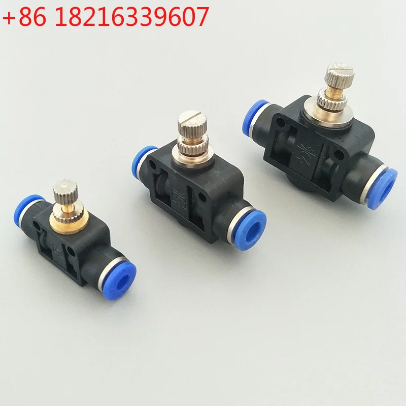 YAO 1PCS Pneumatic Throttle valve SA-4 6 8 10 12mm 2 Way Adjustment Air Flow Speed Control Valve Joiner Push In Quick Fitting