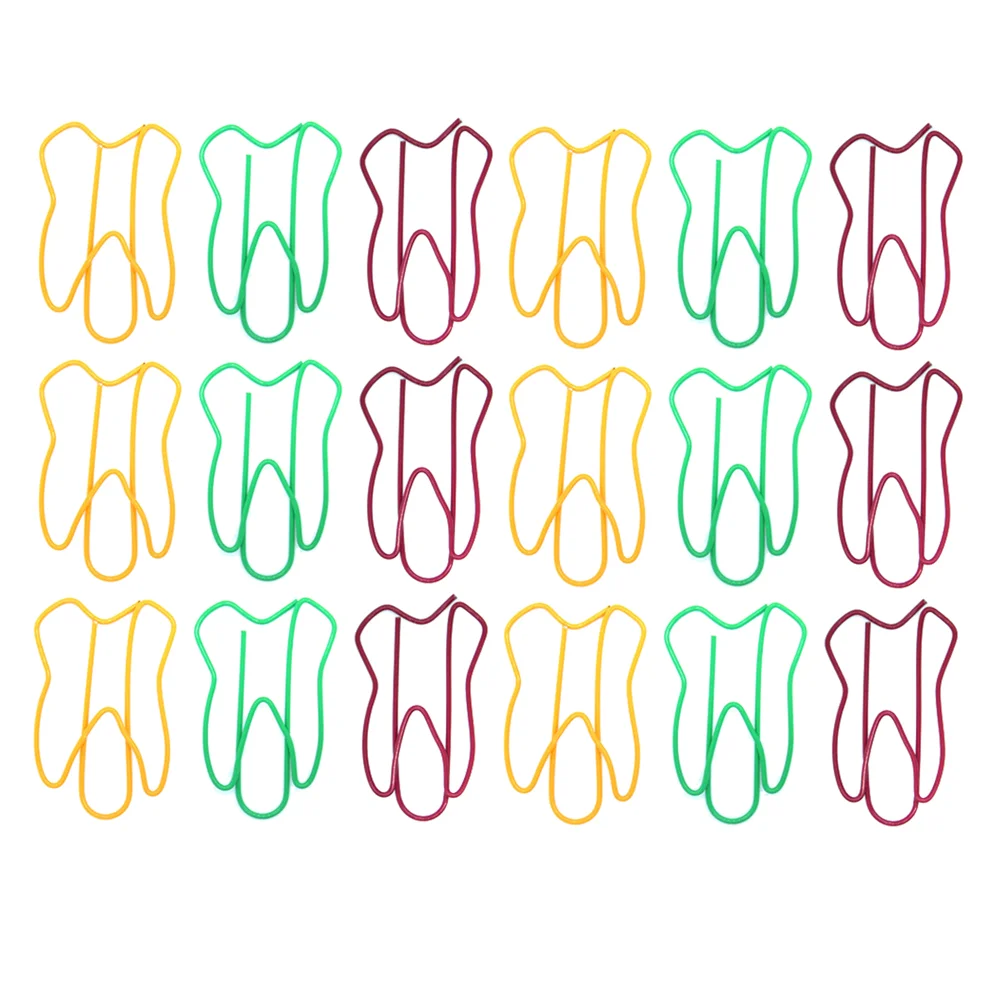 

50 Pcs Party Gift Photo Clip Tooth Shaped Bookmark Metal Paper Clips Pin Note Paperclips