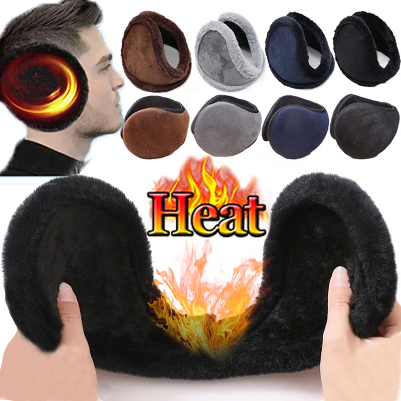 Simple Thicken Men Women Winter Velvet Keep Warm Fur Fleece Earmuffs Fashion Plush Cloth Wrap Cover Ear Muff Band Warmer Earflap