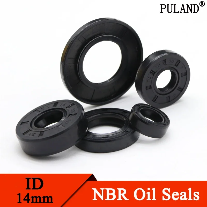 ID 14mm NBR Nitrile Rubber Shaft Oil Seal TC-14*22/24/25/26/27/28/30/35*5/6/7/8/10 Nitrile Double Lip Oil Seal