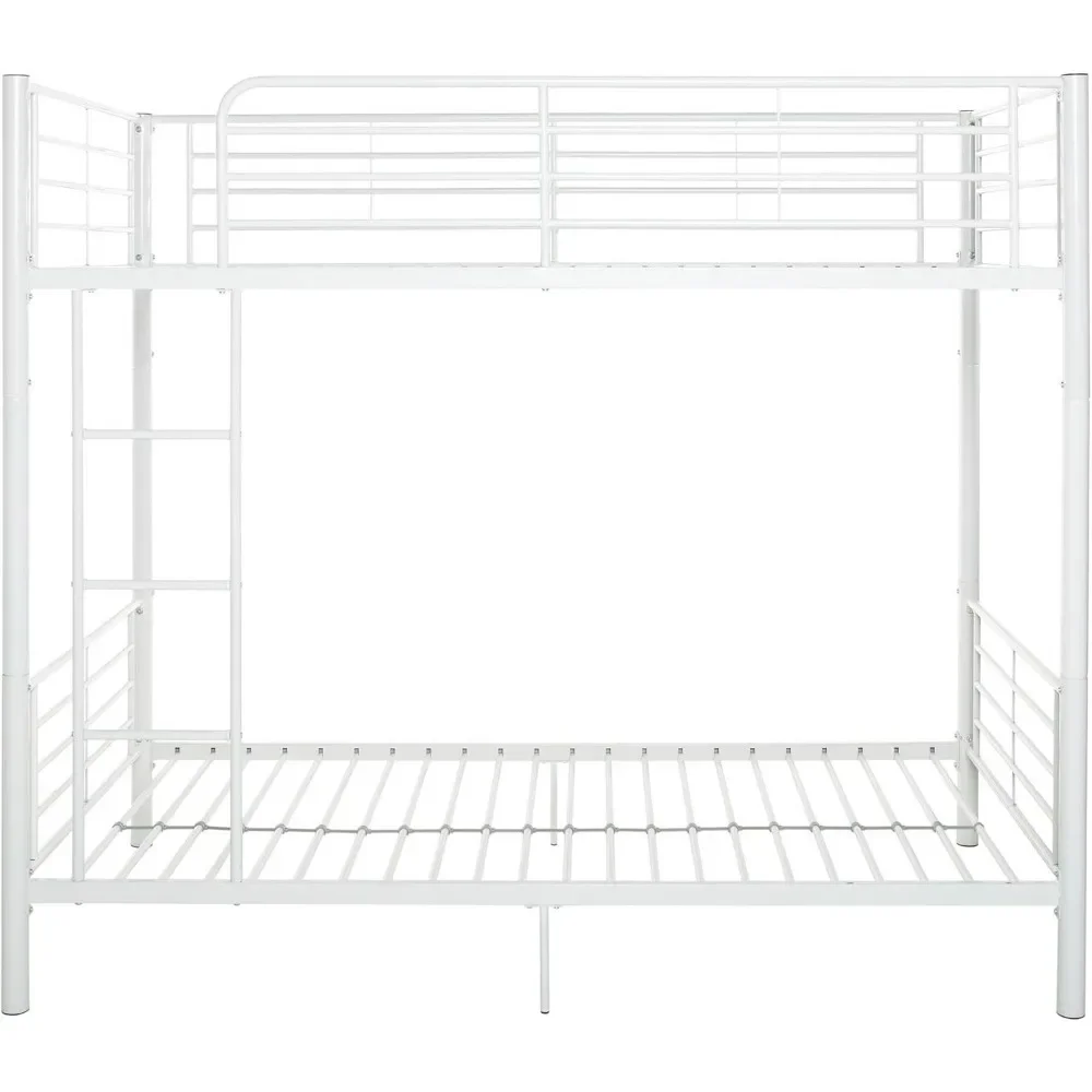 Wandelaar Edison Elodie Stedelijke Industriële Twin Over Twee Metalen Stapelbed, Twee Over, Witte Afmetingen: 69.25 "H X 41.75" D X 79 "L