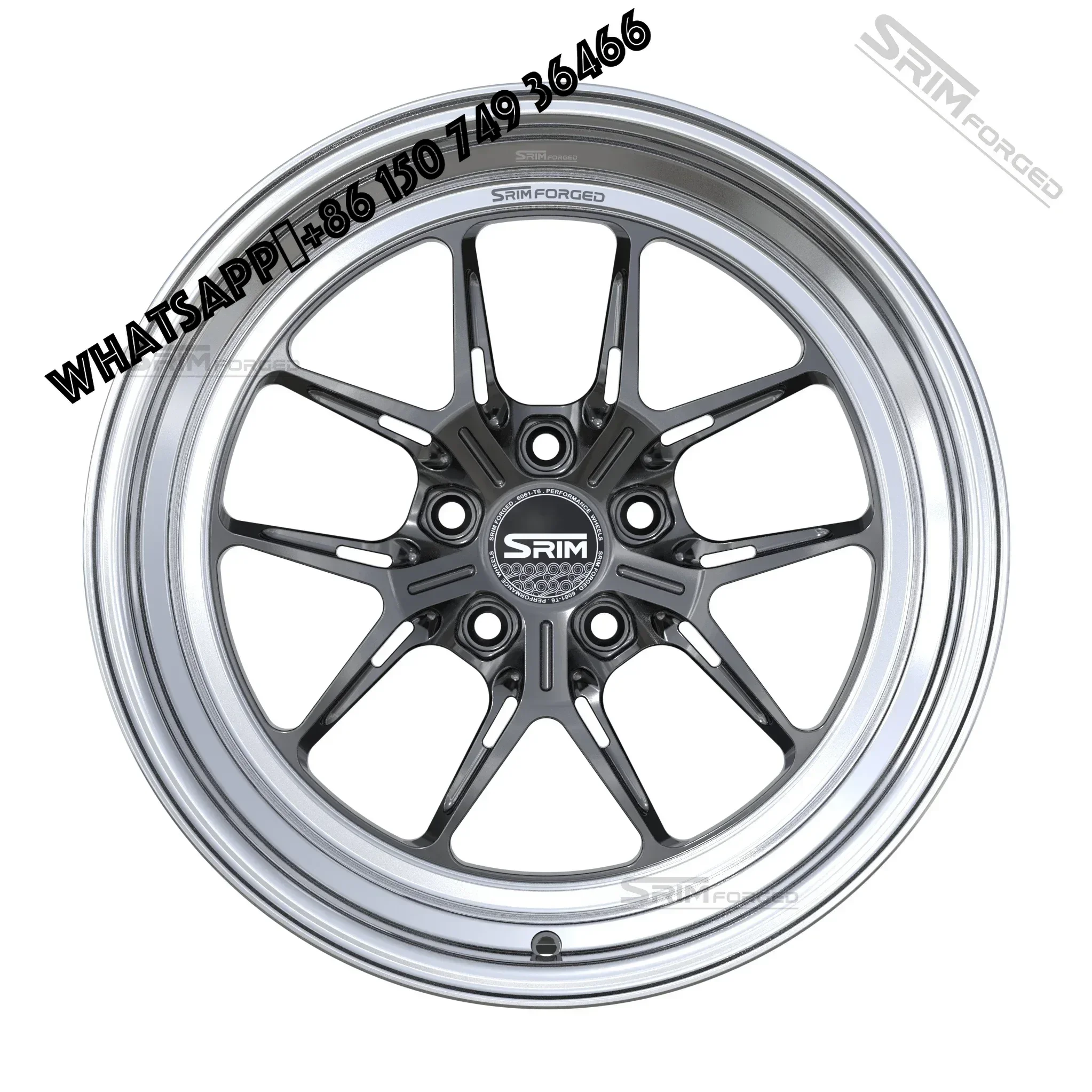 6061-T6 SRIM 18inch Deep Lip Hyper Gloss Rims Pcd 5x114.3 5x108 5x120 5x112 Forged Car Wheels Racing Alloy Black Aluminu