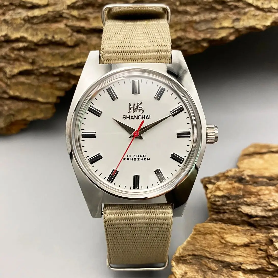 ساعات شنغهاي 36 ملم ساعة يد ميكانيكية للرجال موديل 7120 دروبشيبر