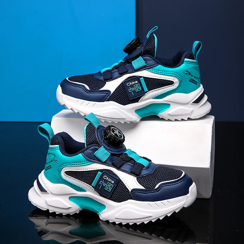

Spring and Autumn Boys' Shoes Rotating Button Children's Sports Shoes Popular Casual Shoes Breathable New Outdoor Running Shoes
