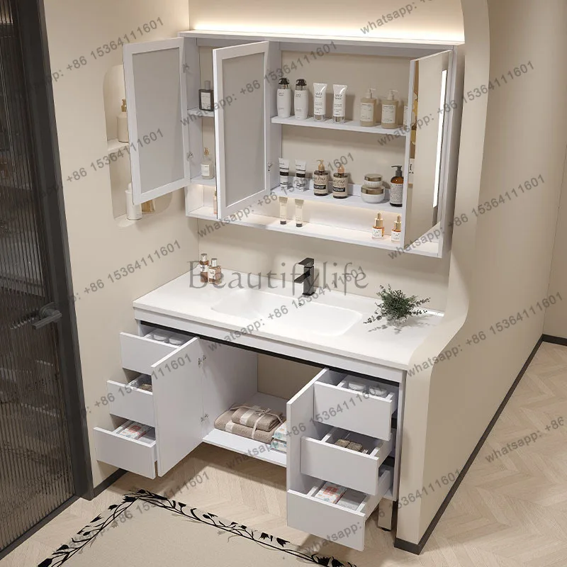LJYToilet Wall Bathroom Cabinet Organizer Over Mirror Storage Shelves Cupboard Partitions Decorations Gabinete Trendy Furniture