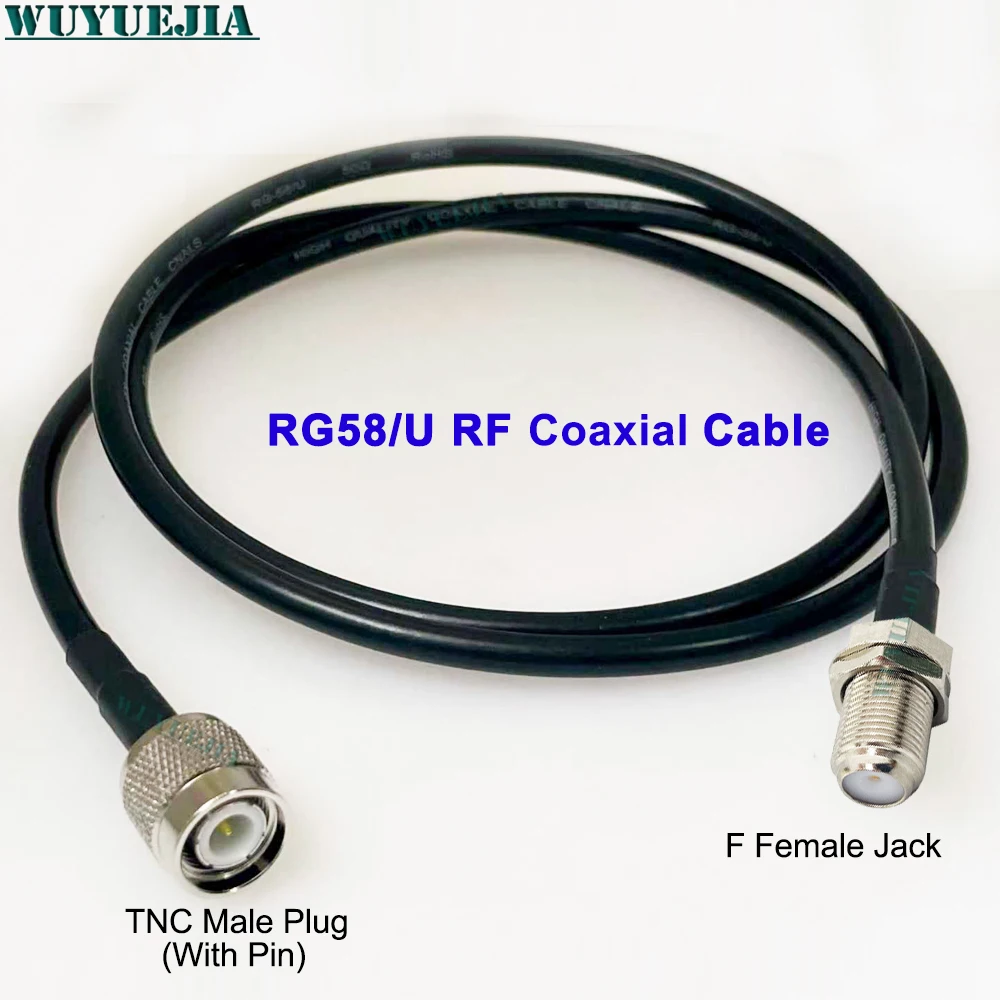 High-Quality RG-58/U Coaxial Cable RP-TNC Female Waterproof to F Male Plug 50 Ohm Connector For RF Wi-Fi And Cellular Antennas