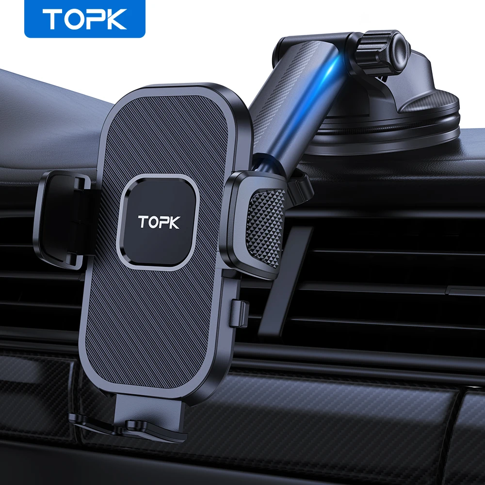 

TOPK D38N Car Phone Holder Universal Car Phone Mount for Dashboard and Windshield Compatible with iPhone 15 14 13 12 Pro Max