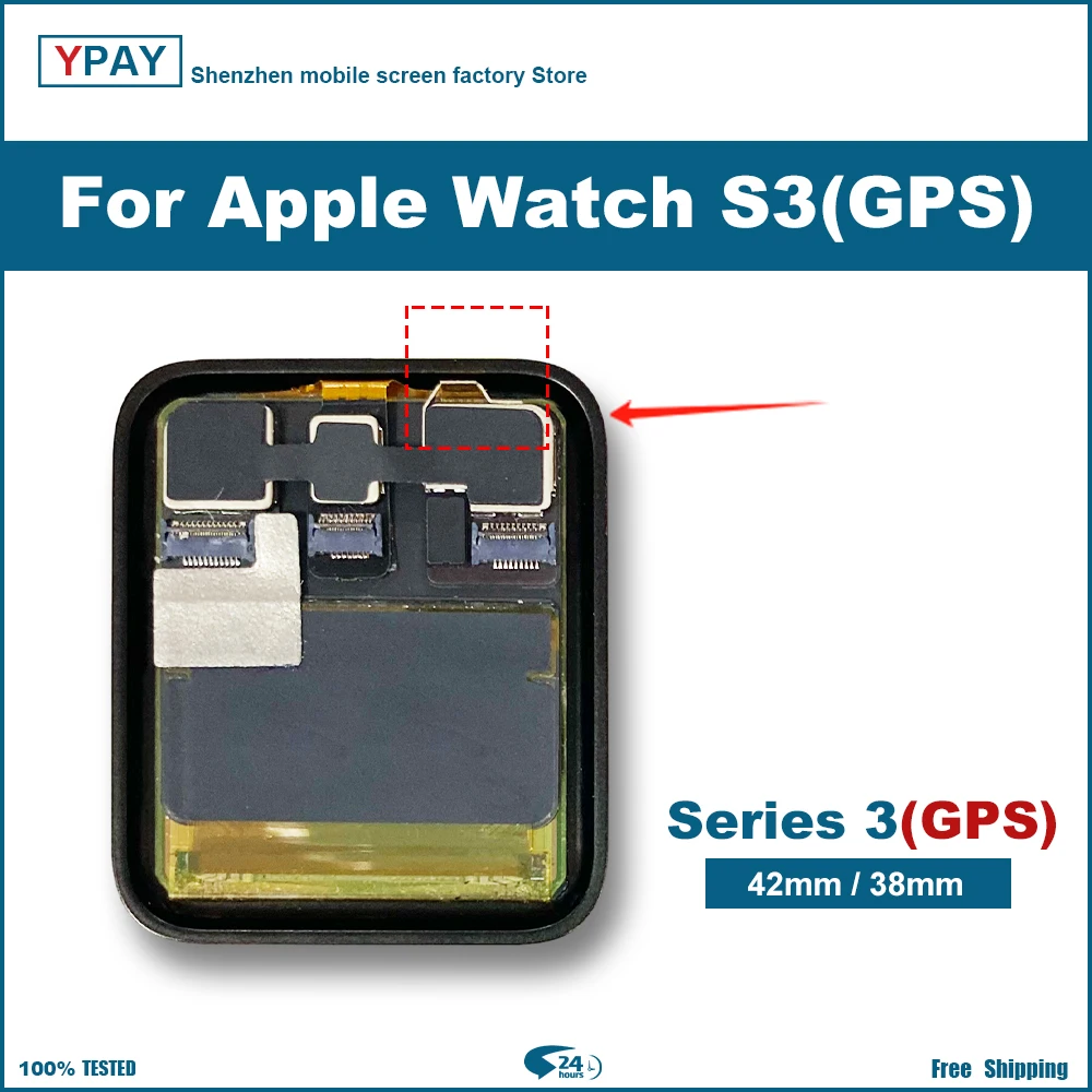 For iWatch Series 1/2/3 LCD Display Touch Screen Digitizer Assembly For Apple Watch Series 4 5 6 7 8 LCD + Frame adhesive + Tool