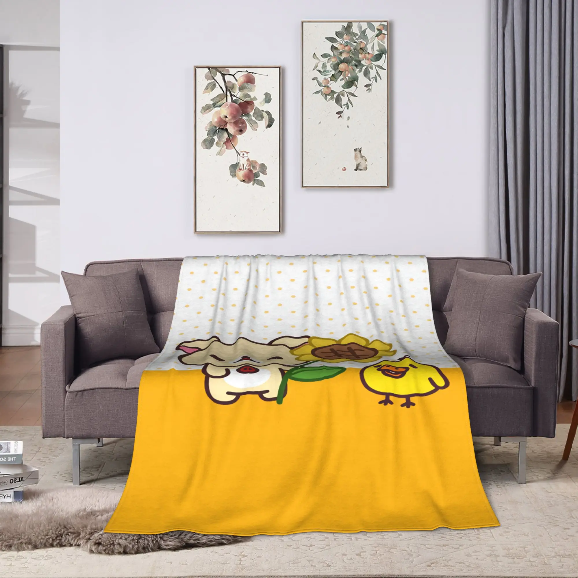 Rilakkuma Flannel Blankets Autumn  Warm Throw Blanket for Kids Home Decor Fluffy Bedspread Sofa Bed Cover