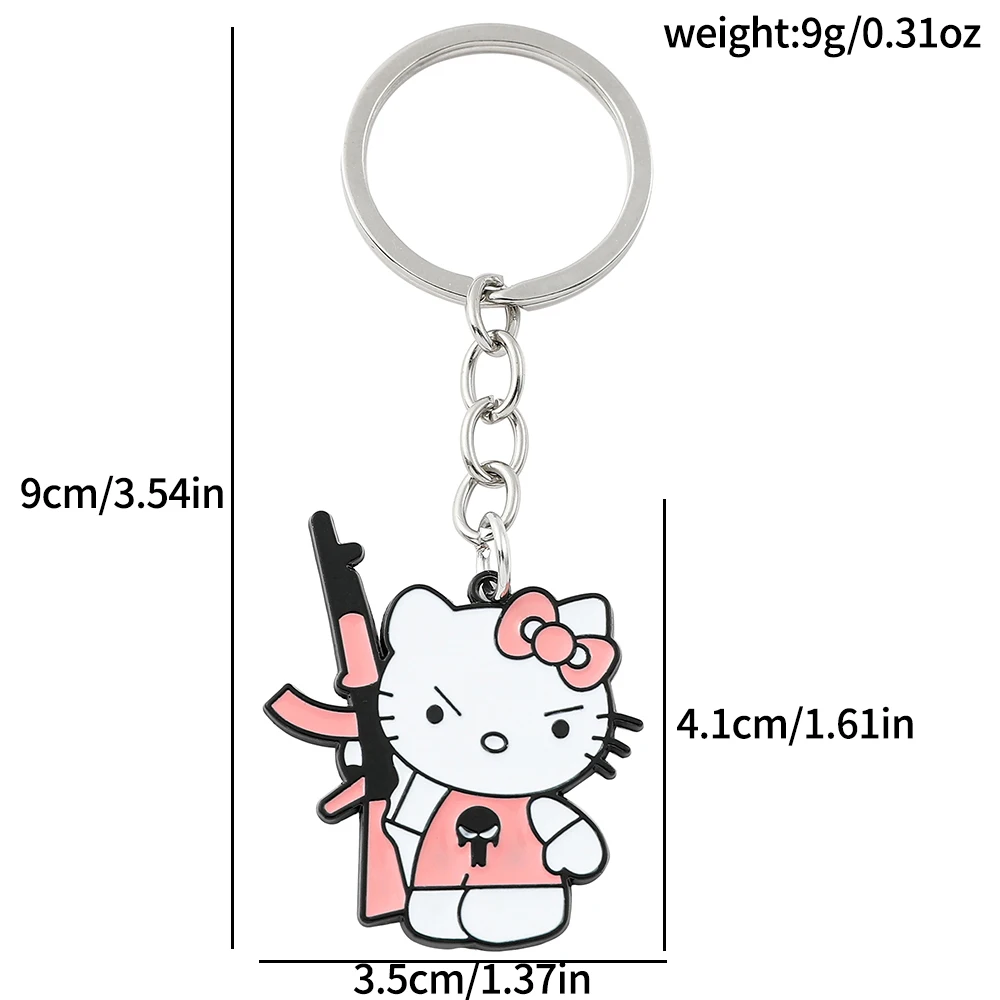 Anime Sanrio Hello Kitty Keychain Cute Cartoon Figure Action KT Cat Metal Badge Pendant Keychain Kawaii Jewelry Accessories