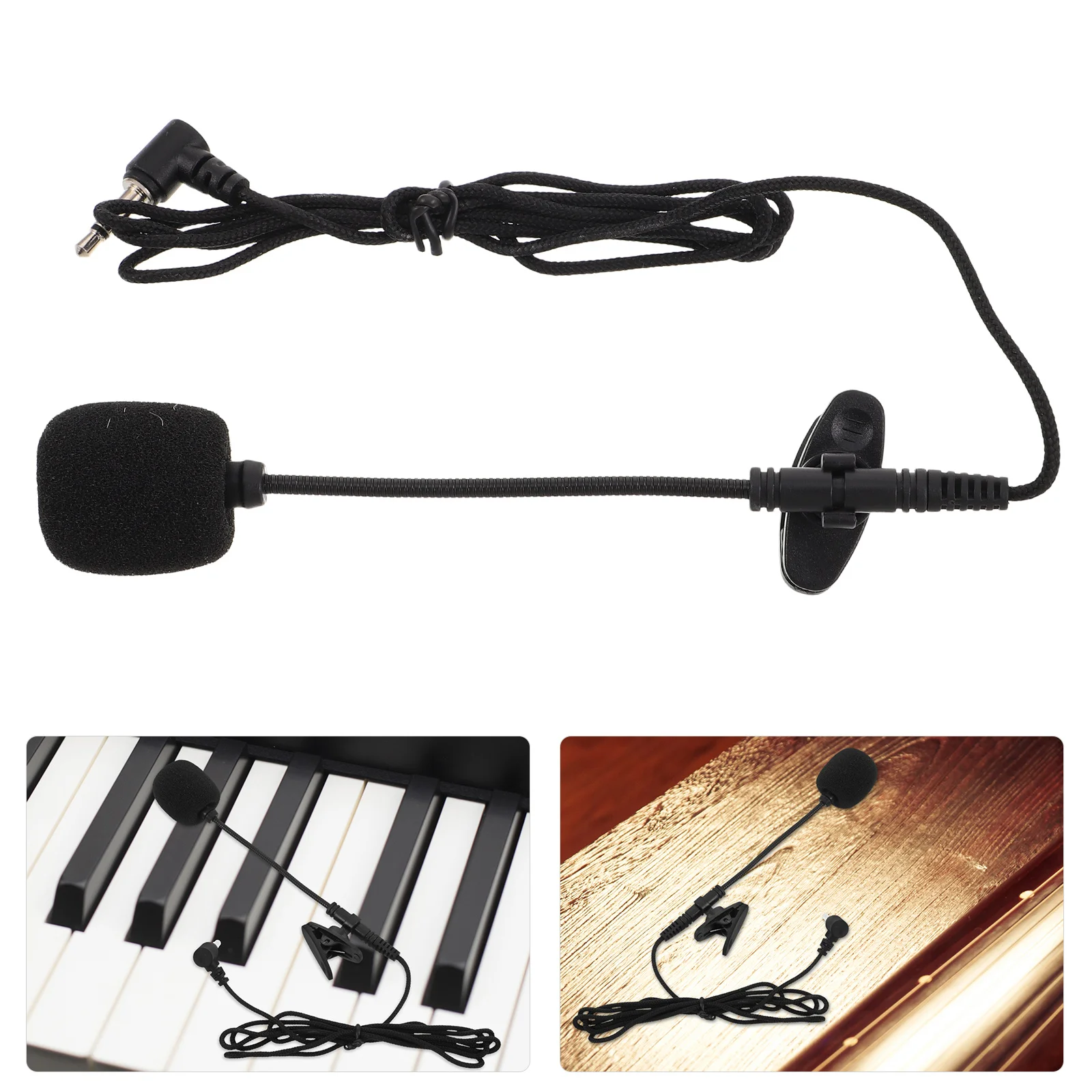 

Extended Clip-On Pickup Microphone For Instrument Voice Amplification Durable Metal Design Wired Headset Mic For Erhu