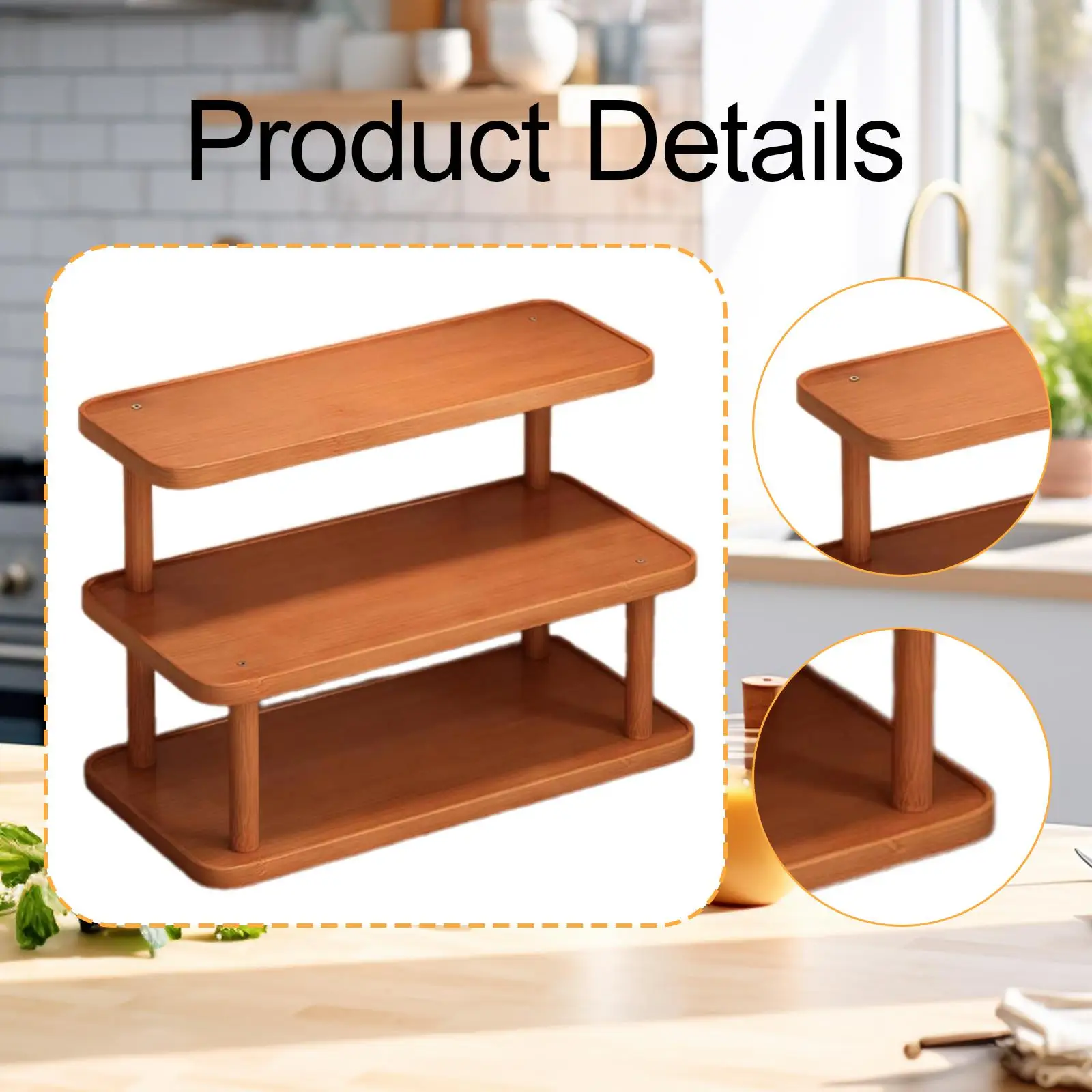Small Fragrance Wood Display Riser Stand 3 Tier Shelf Organizer Decorative Holder for Bedroom Bathroom Office