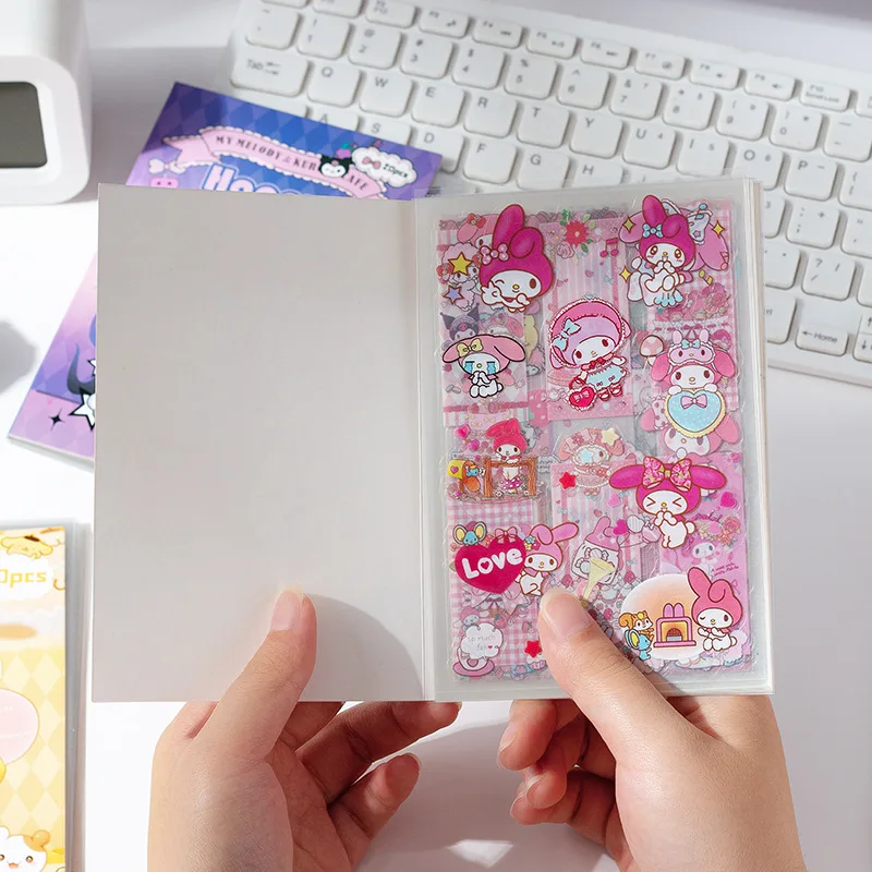 SL-51 Sanrio Cute Pets Notebook Cartoon Transparent PVC Sticker Kuromi Melody 20 Cards