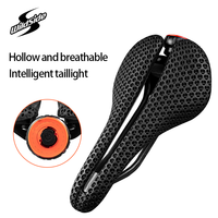 Wildside 3D Bike Saddle Printed Triathlon TT Taillight Carbon Fiber Hollow Comfortable Breathable MTB Gravel Road Bicycle Seats