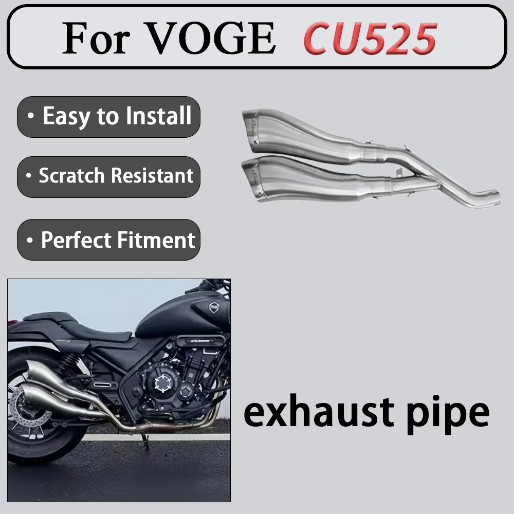 For VOGE CU525 modified full exhaust pipe, the sound is deep, thick and powerful