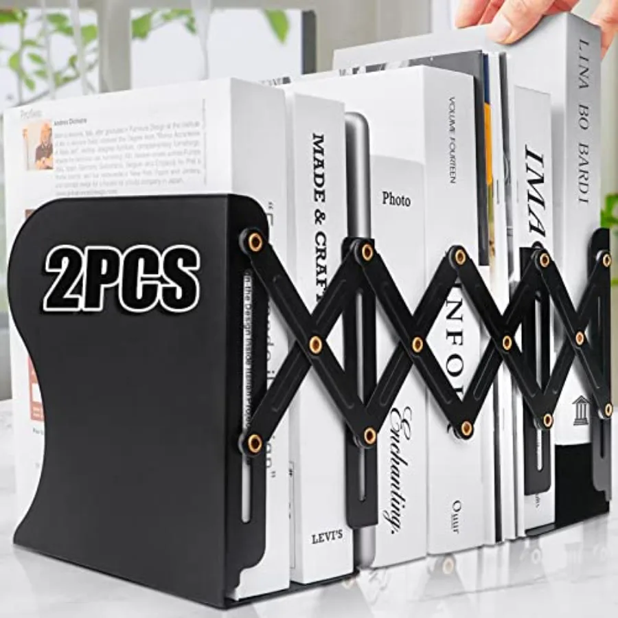 

Прочные металлические подставки для книг с отсоединяемым держателем для ручек, регулируемые, для полок и столешниц