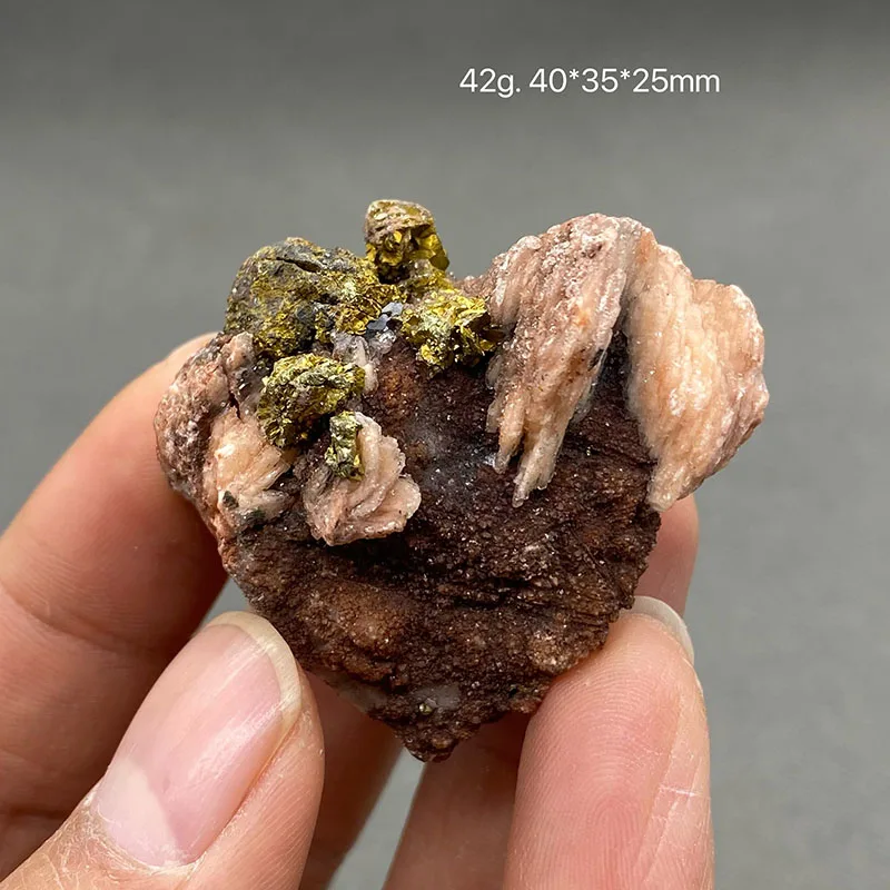 

100% natural barite rough chalcopyrite and galena crystal symbiotic ore specimens