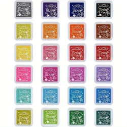 24pcs Stamp Pad Set 24 Colors Stamp Pad for Paper Craft Fingerprint Scrap book for   Painting Birthday Party Gifts and More