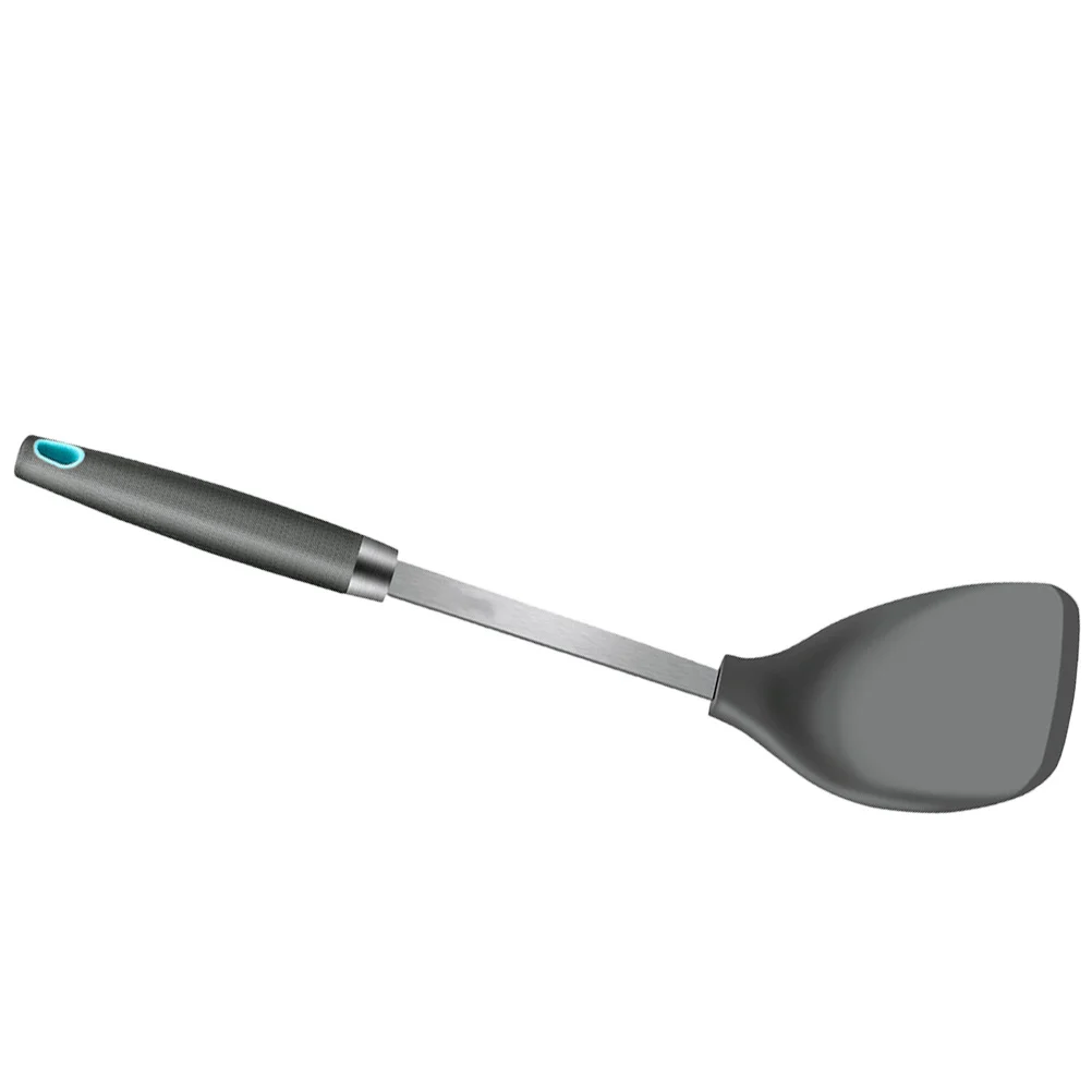 

1Pcs Silicone Shovel Heat-Resistant Non Stick Kitchen Gadget Cooking Utensil Anti-Scalding Spatula Silver Silicone Shovel