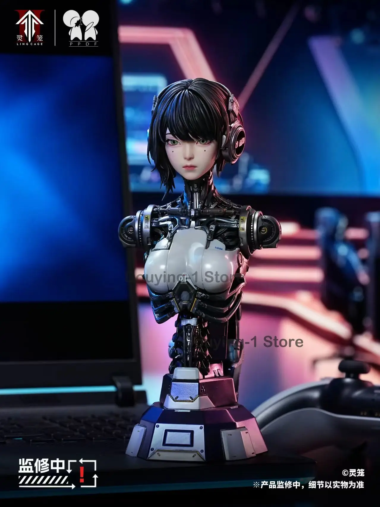 

Pre-sale March LingCage ASH Super AI 1/4 Bust 21.6cm Desktop Ornaments Decorate The Action Figure With light strip