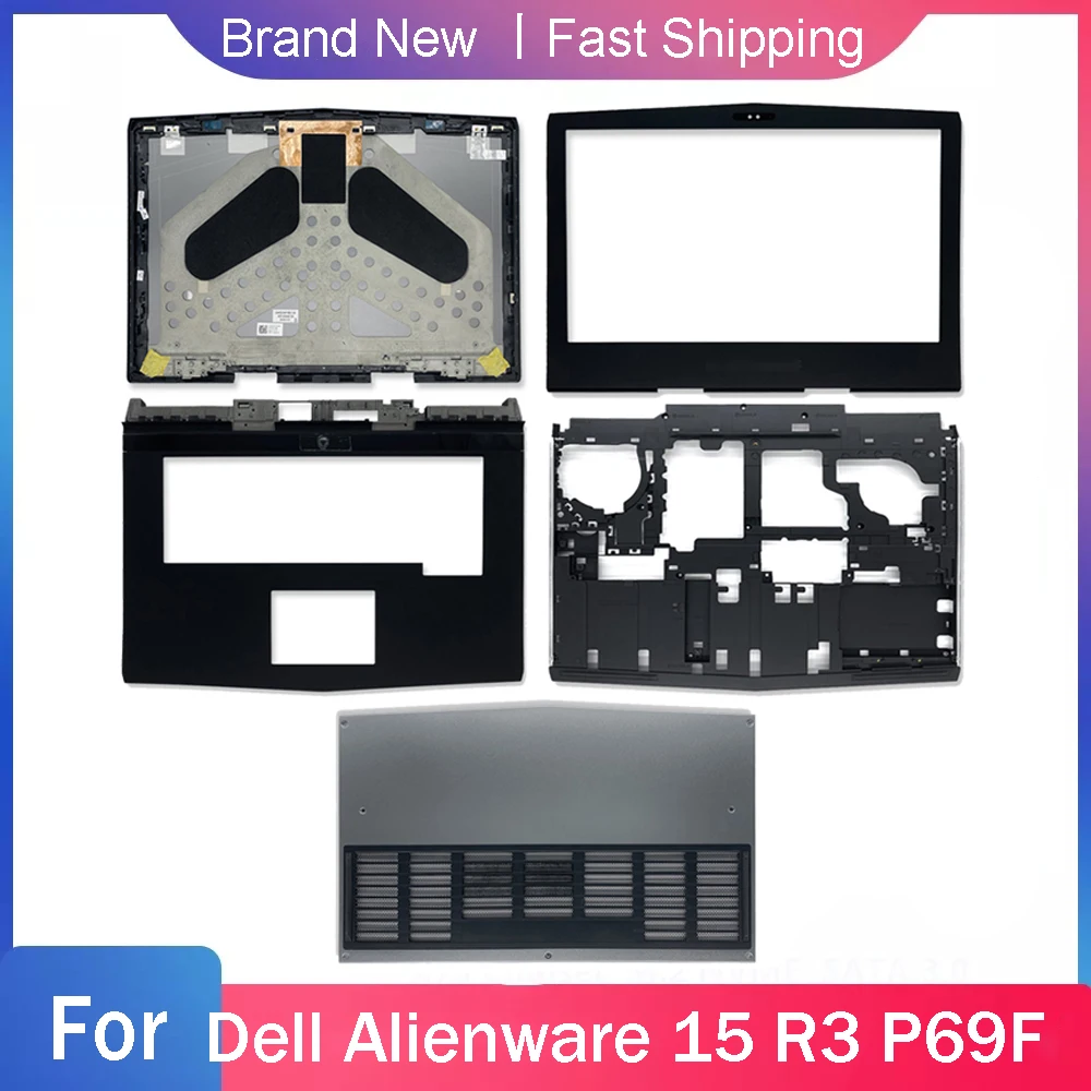 Bottom Case For Dell Alienware 15 R3 P69F Laptop LCD Back Cover Front Bezel Palmrest Upper Rear Lid 0KWP7D 0R8C3M 0VN6FK 0F9V34