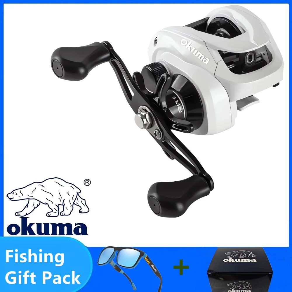 

OKUMA Baitcast Reel 6.3:1 High Speed Fishing Reel 8KG Max Drag Whole Water area Ultra Light Magnetic Braking Fishing Reel